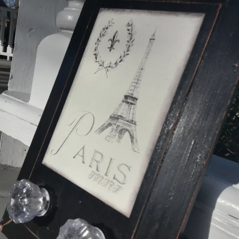 Crystal Door Knob Coat Rack Eiffel Tower Paris Theme Wall Hanging Hooks Jewelry